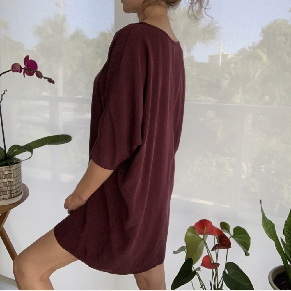 Babaton 100% Silk Modern Deep Wine Women’s Mini Dress size small